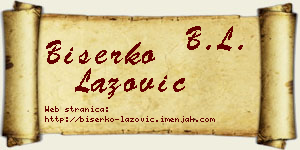 Biserko Lazović vizit kartica